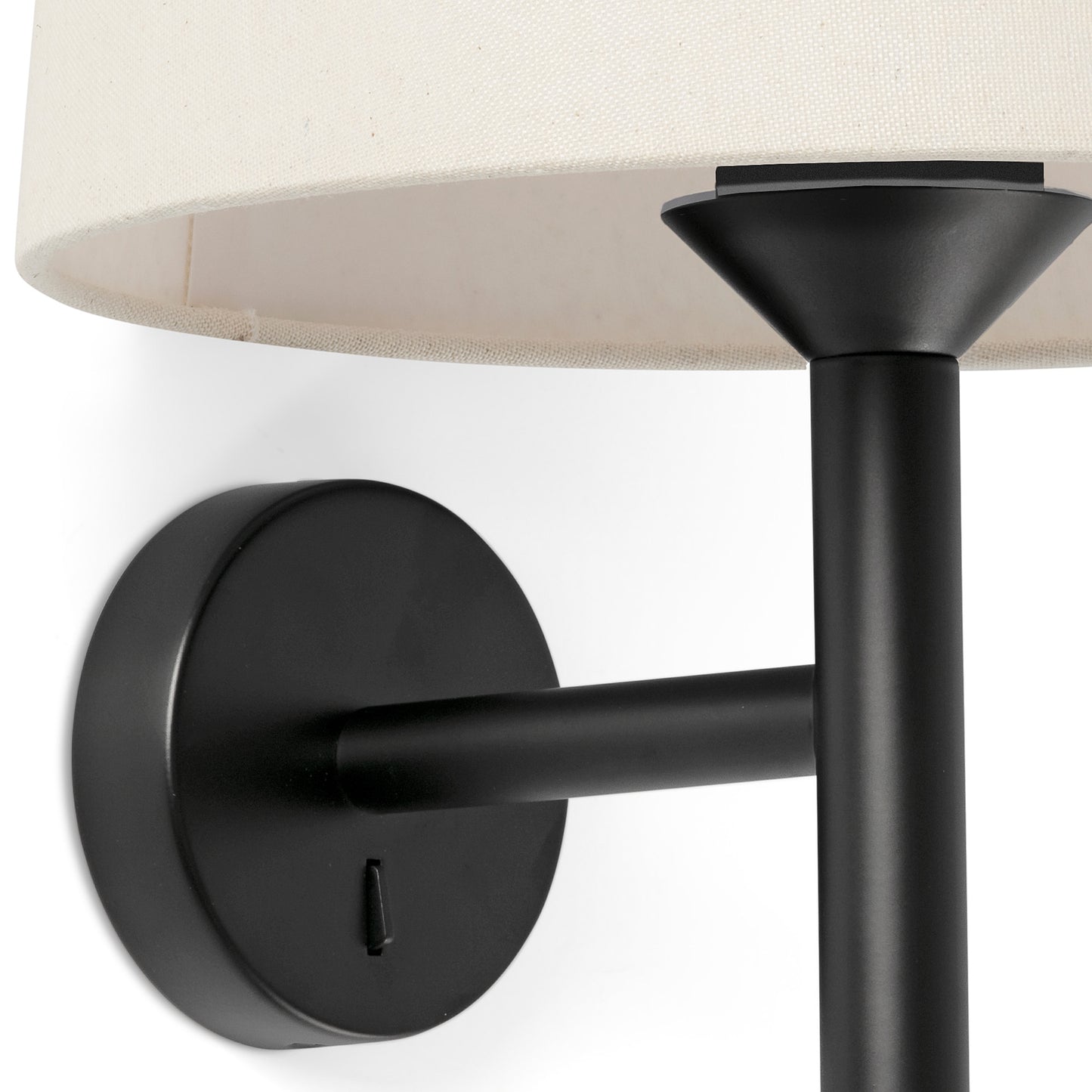 Aplique WINDSOR Faro negro con pantalla gris