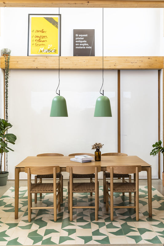 Lámpara Colgante Faro Studio L Verde Salvia 1xE27 - Ambiente