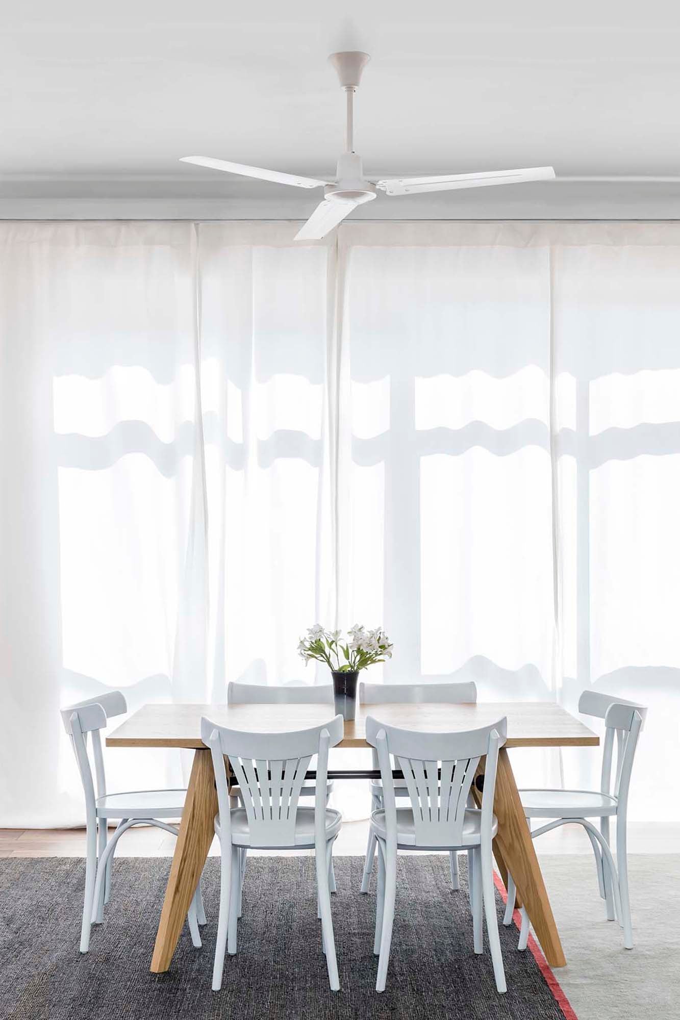 Ventilador de Techo Faro Indus Ø140cm Blanco 3 Palas Estilo Industrial - Ambiente