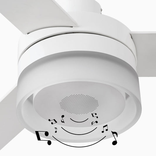 Ventilador de Techo Faro Ice DC Ø132cm Blanco con Altavoz Bluetooth y Luz LED - Detalle