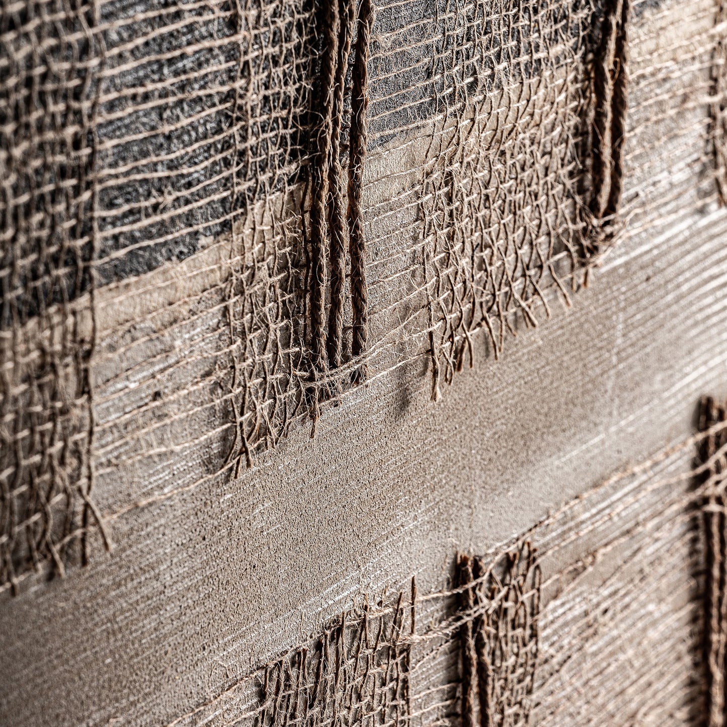 Lienzo Aslan Boho 120x120 cm | Tonos Marrón Artesanal