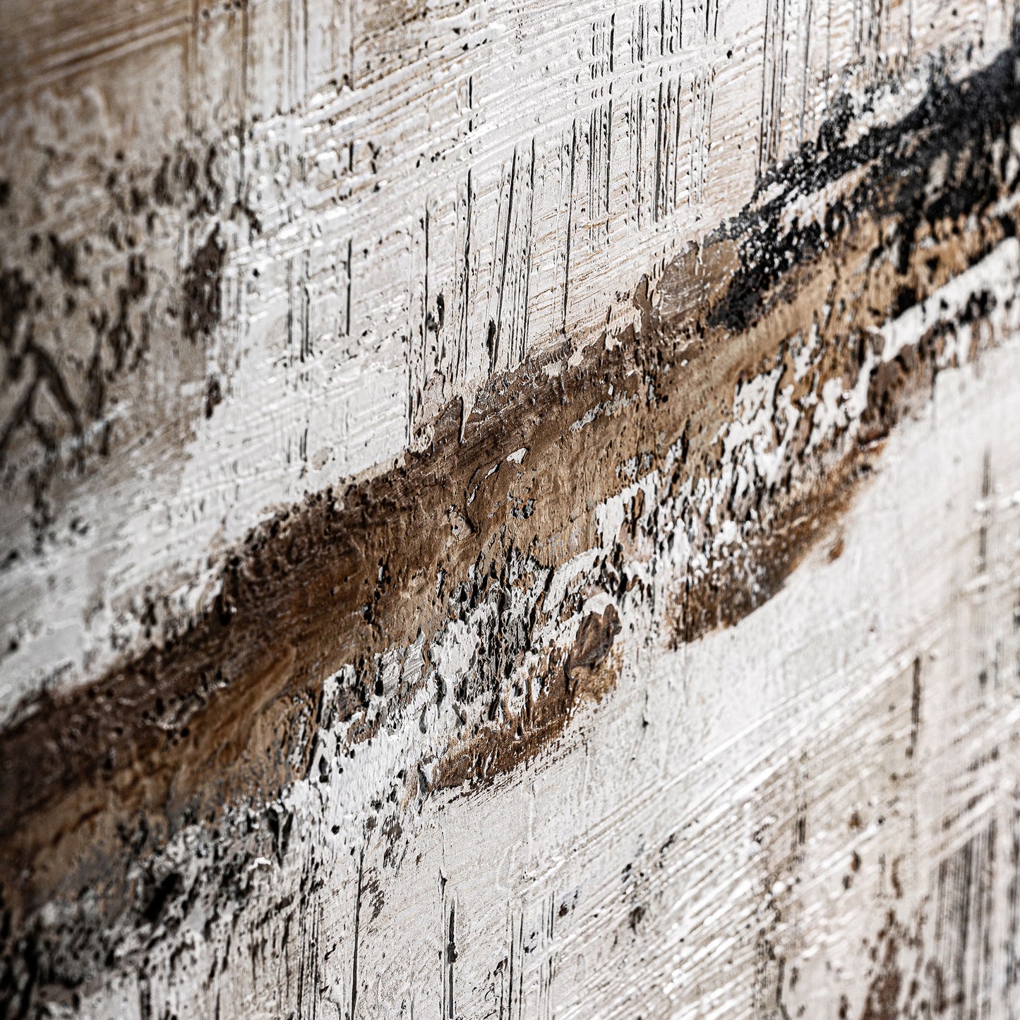 Lienzo Atif Contemporáneo 120x120 cm | Tonos Marrón Artesanal