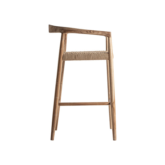 Taburete Caen en Madera de Teka y Fibra Natural | Vical Home