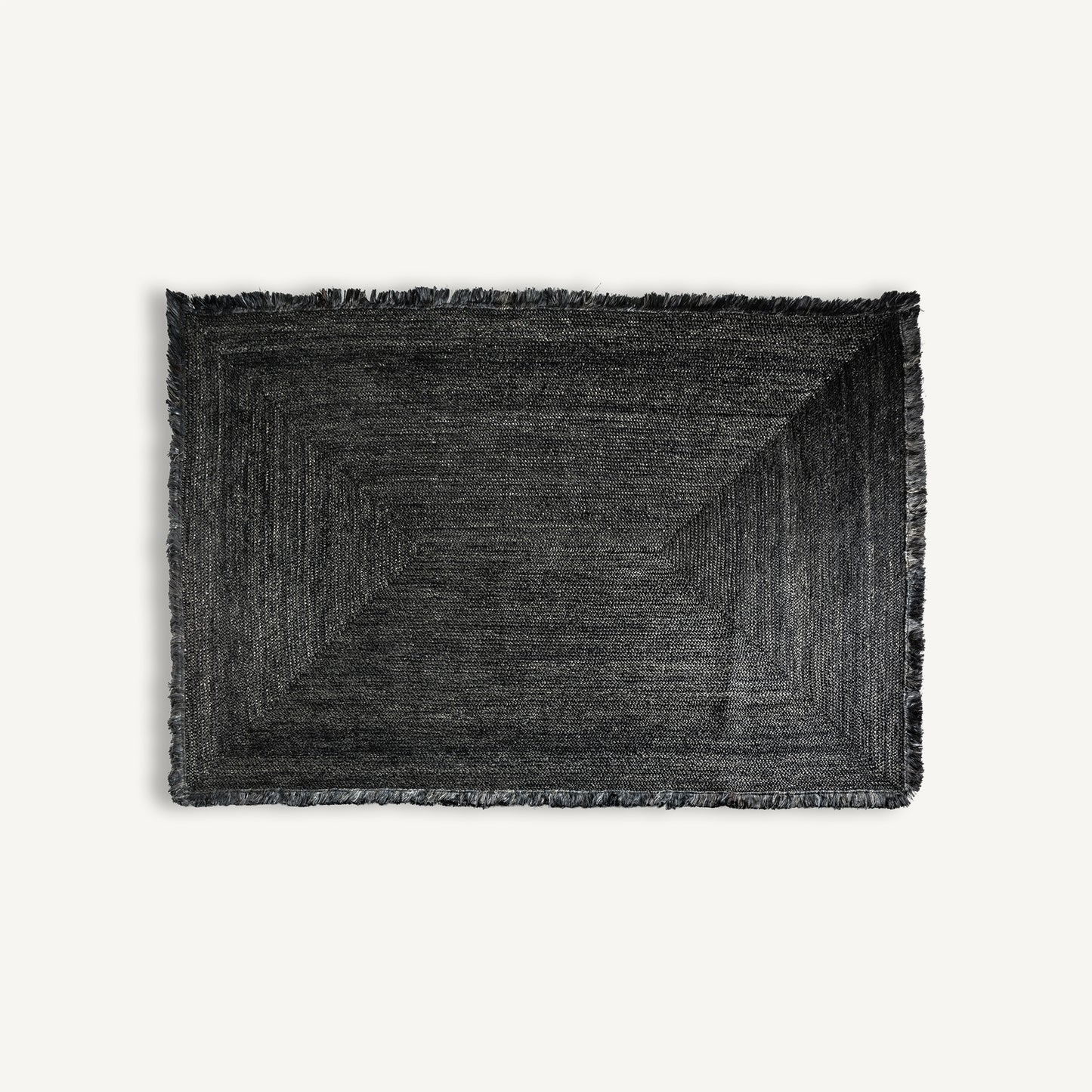 ALFOMBRA KISAI 100% YUTE NATURAL rectangular NEGRA