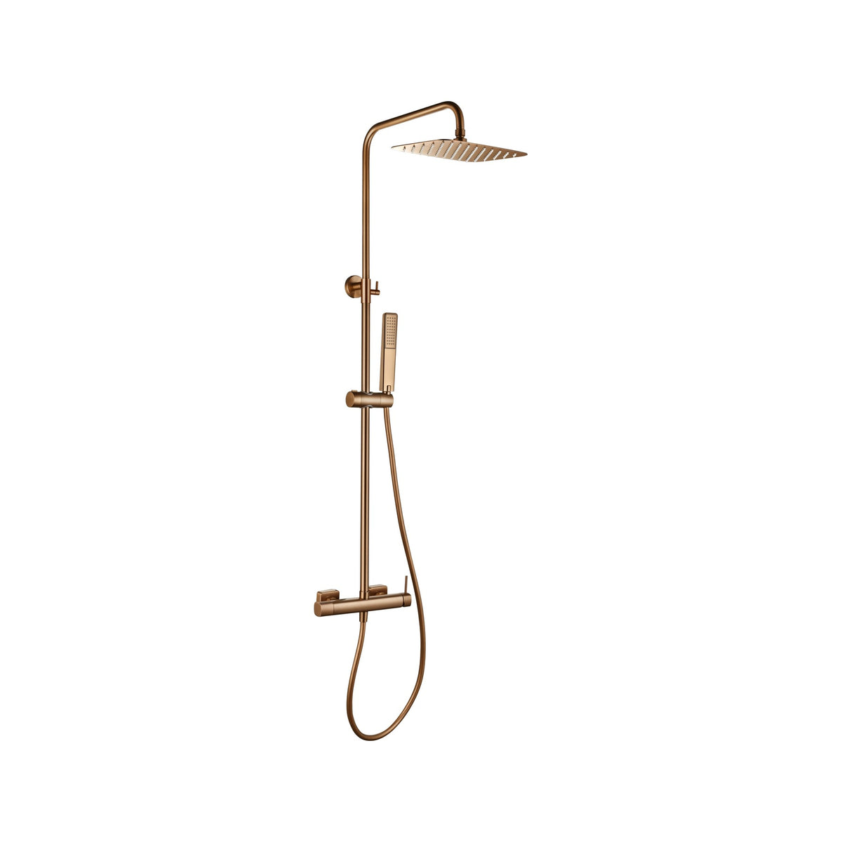 Conjunto de Ducha Monomando Firenze IMEX Oro Rosa Cepillado