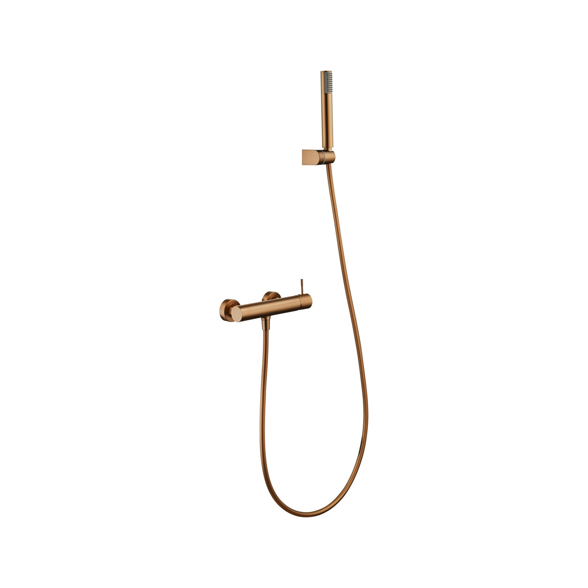 Kit de Ducha Monomando Génova IMEX Oro Rosa Cepillado