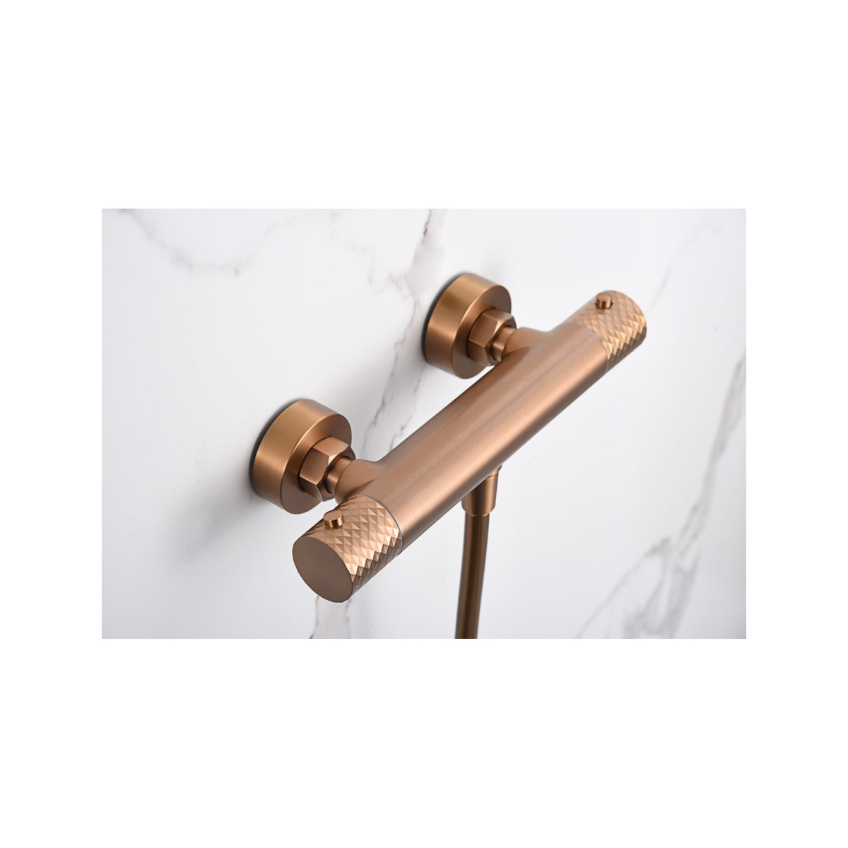 Kit de Ducha Termostático Génova IMEX Oro Rosa Cepillado