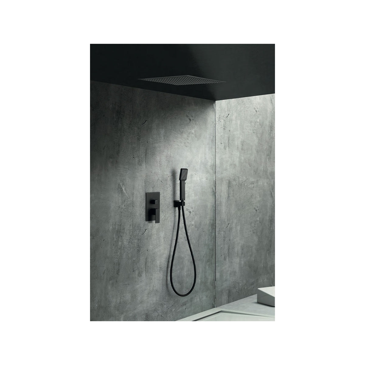 Conjunto de Ducha Monomando Empotrado Volga IMEX Negro Mate