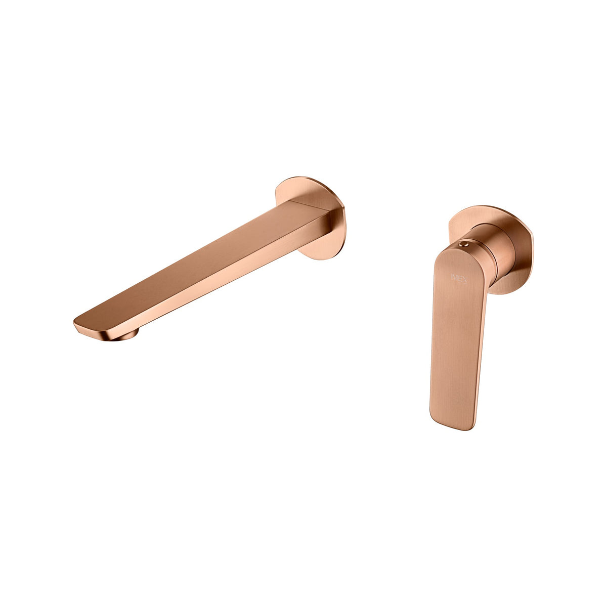Monomando Empotrado de Lavabo Nápoles en Oro Rosa Cepillado instalado a pared