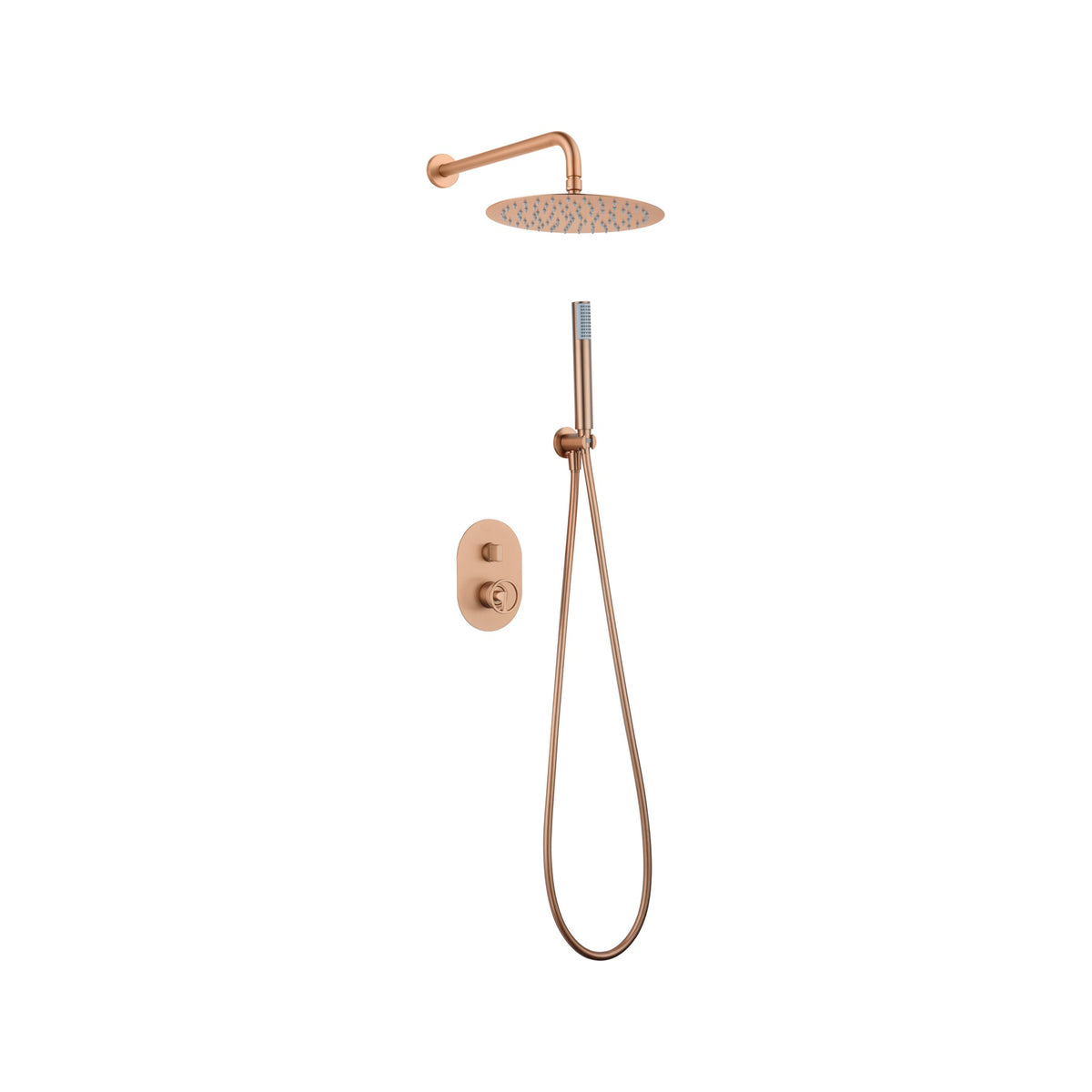 Conjunto de Ducha Monomando Empotrado Olimpo IMEX Oro Rosa Cepillado