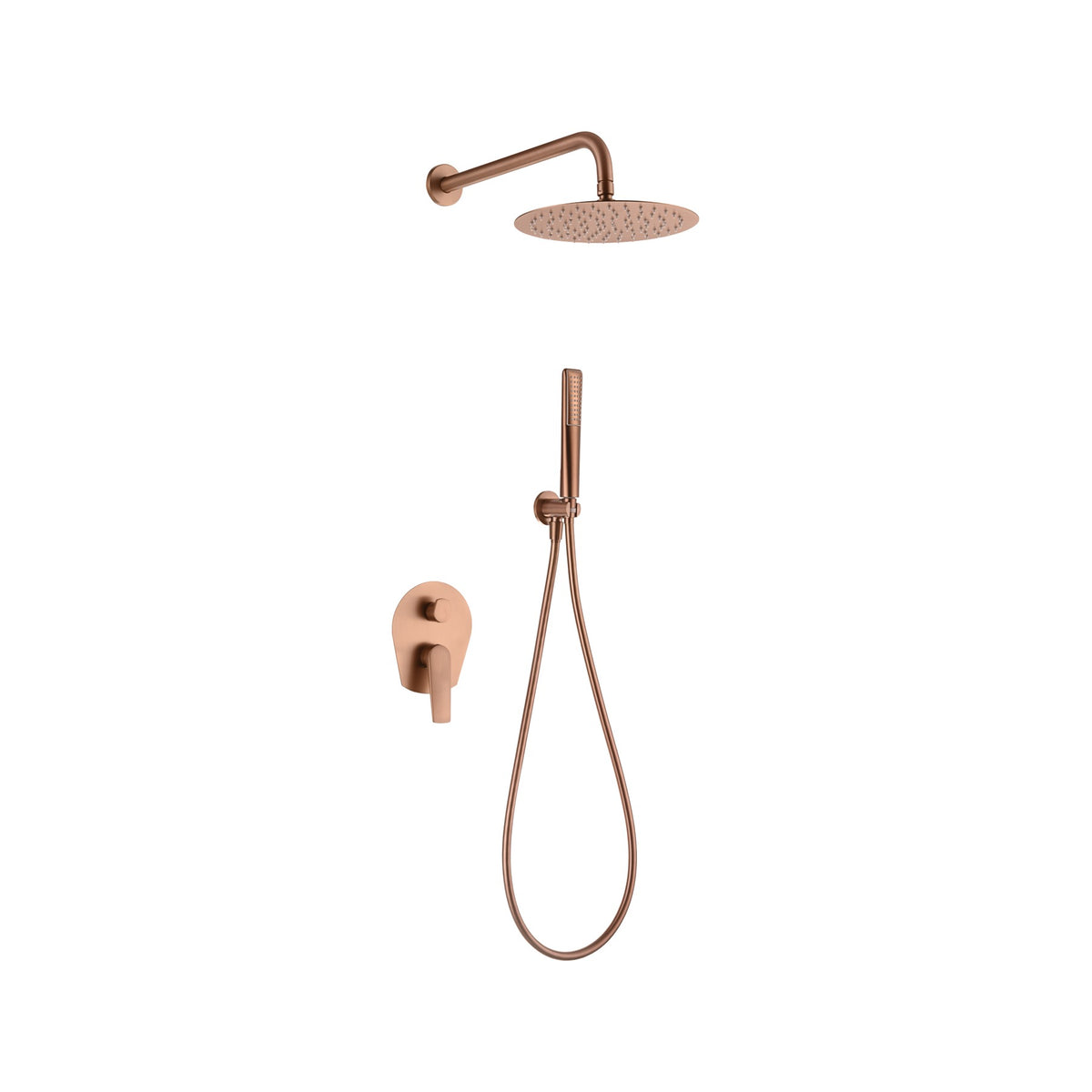 Conjunto de Ducha Monomando Empotrado Delos IMEX Oro Rosa Cepillado
