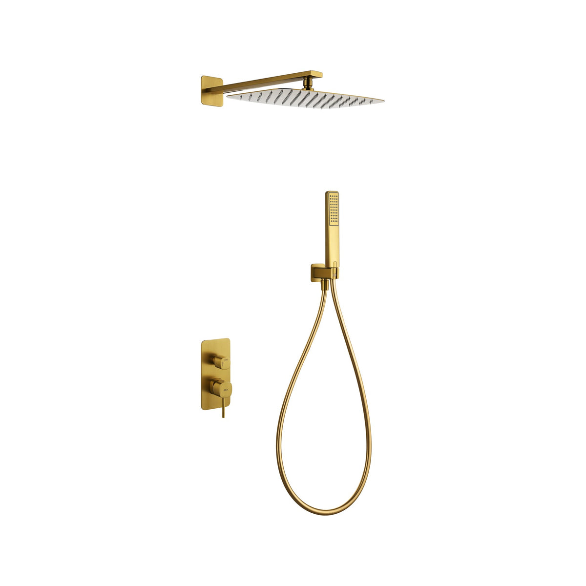 Conjunto de Ducha Monomando Empotrado Firenze IMEX Oro Cepillado