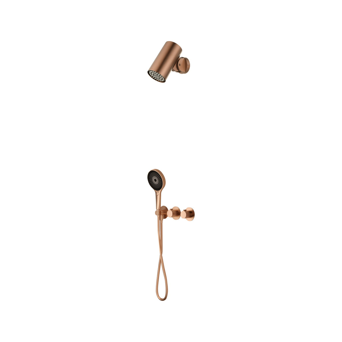 Conjunto de Ducha Termostático Empotrado Azores IMEX Oro Rosa Cepillado