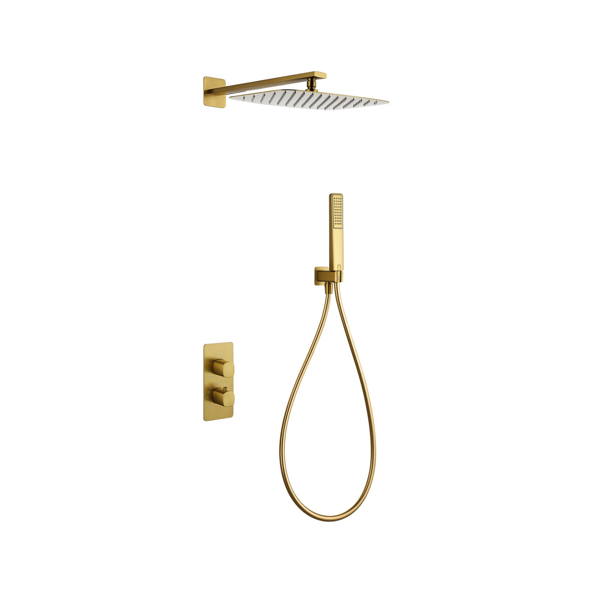 Conjunto de Ducha Termostático Empotrado Toscana IMEX Oro Cepillado