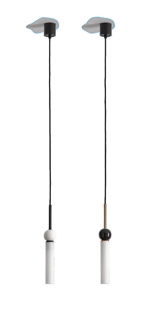 Aplique de Pared Aromas del Campo Delie L Negro y Mármol Blanco 112cm - Aromas del Campo