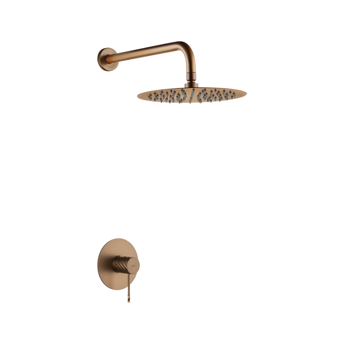 Set Monomando Empotrado 1 Vía Génova Con Rociador IMEX Oro Rosa Cepillado