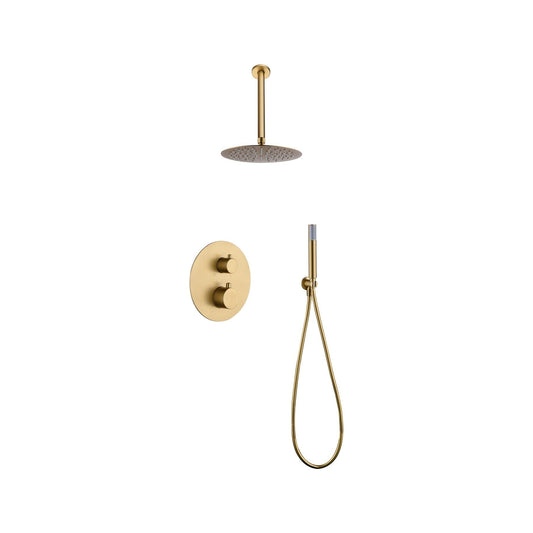 Conjunto de Ducha Termostático Empotrado Feroe IMEX Negro Mate