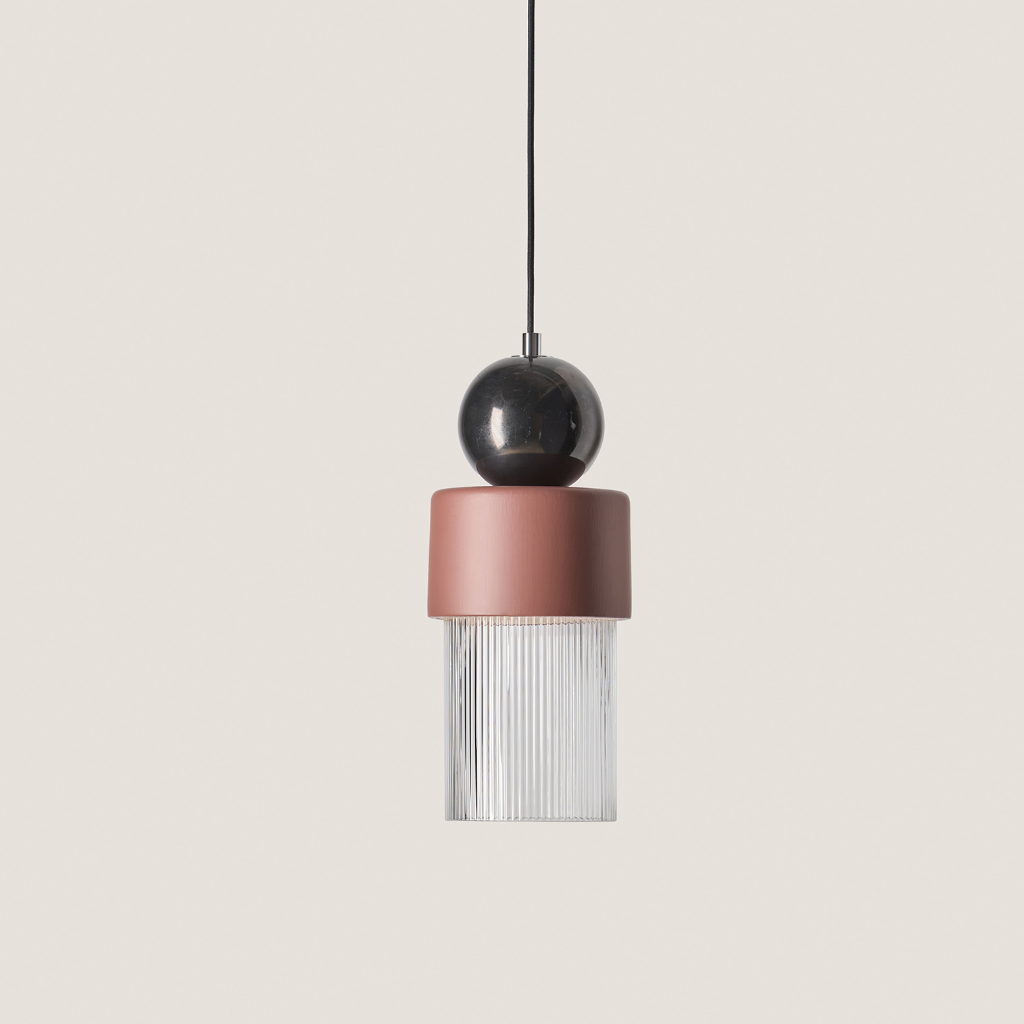 Lámpara Colgante GLAMM C1130 Aromas del Campo | Cristal Estriado, Mármol y Metal LED 7W Regulable