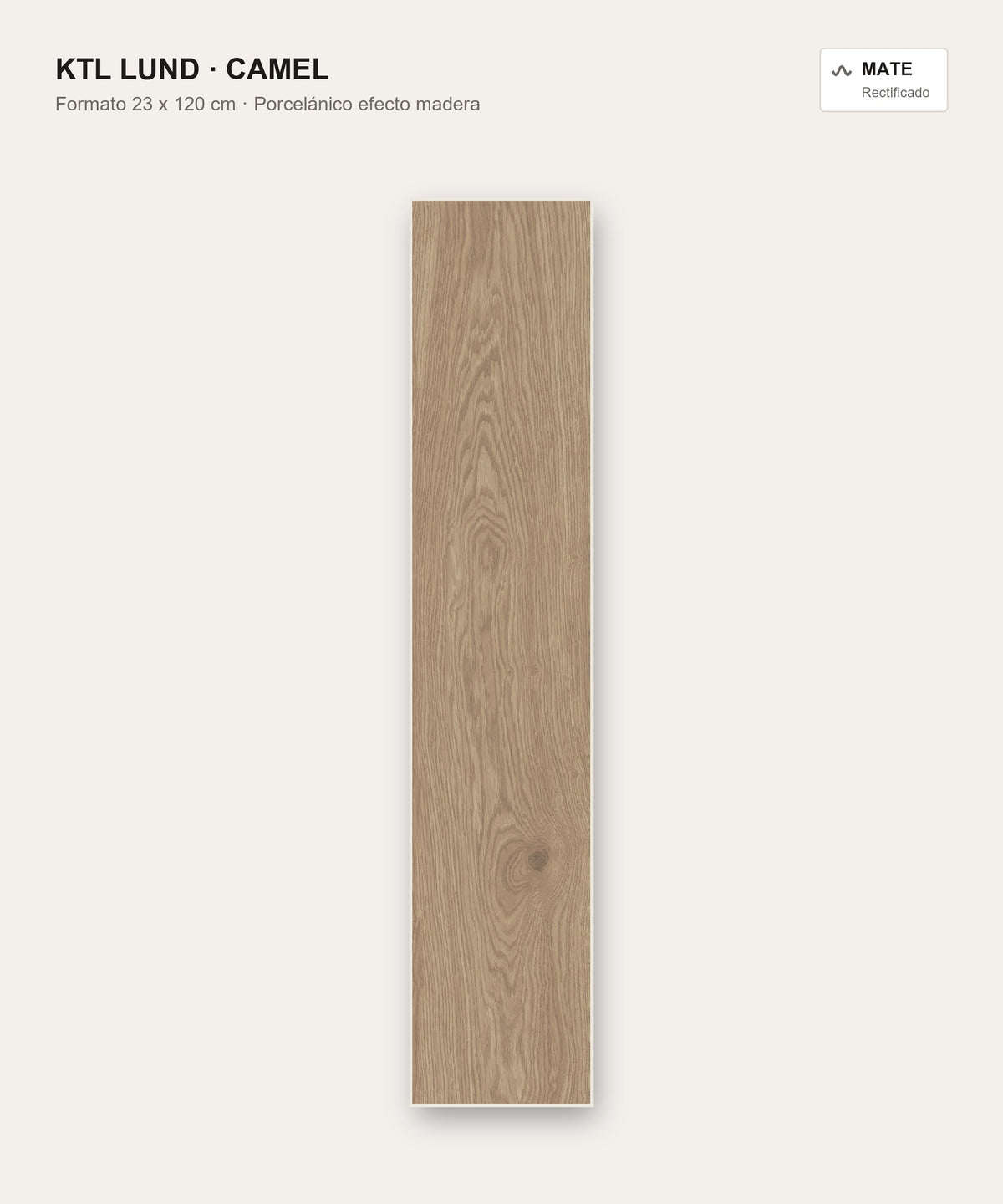 KTL Lund Camel 23x120 cm porcelánico efecto madera