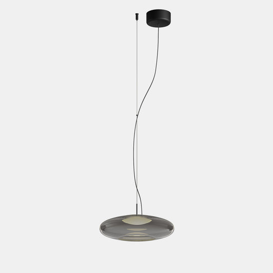 Lámpara colgante LEDS C4 Plat Surface en vidrio ahumado fumé