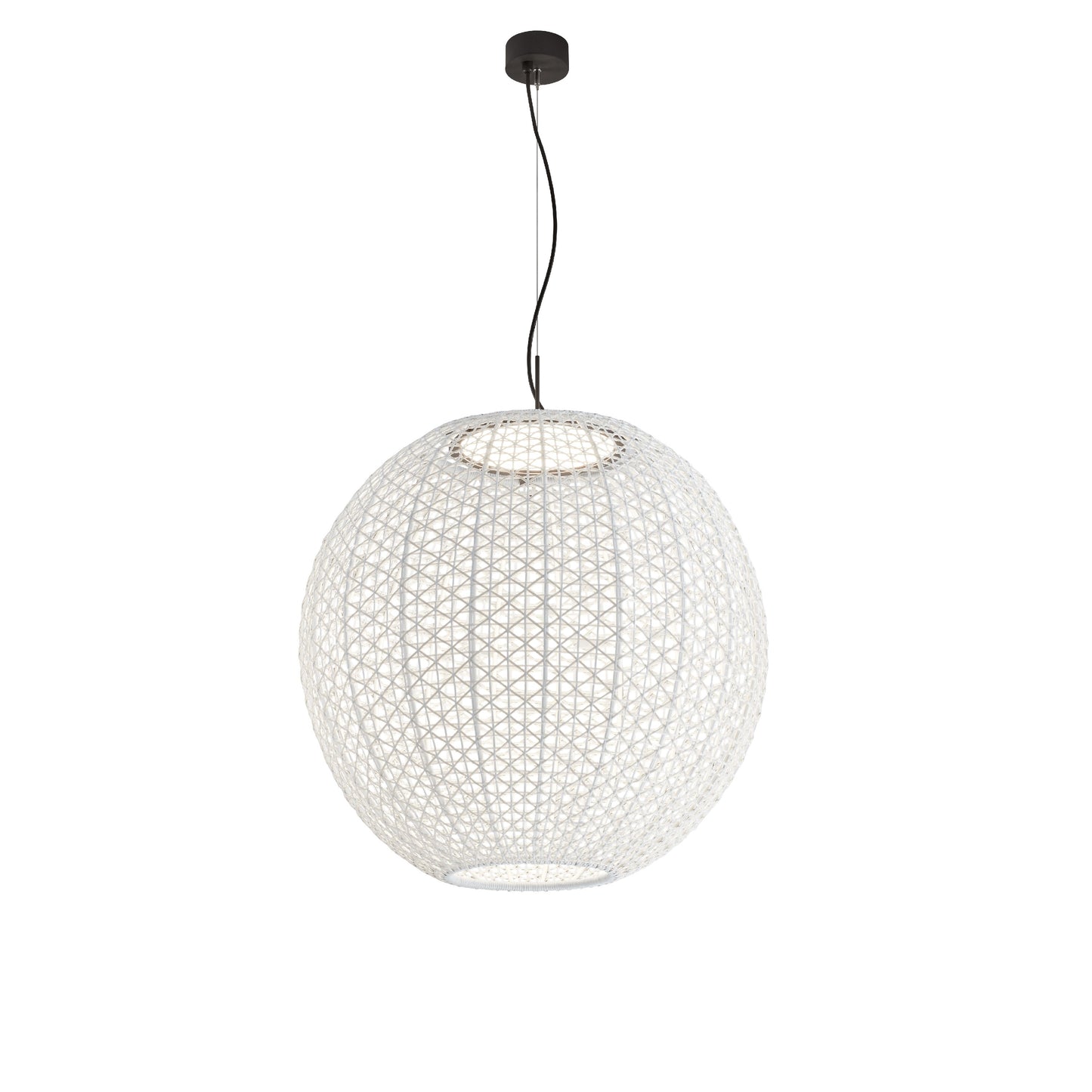 Lámpara colgante esférica Nans Sphere S/80 Outdoor de Bover con pantalla Beige