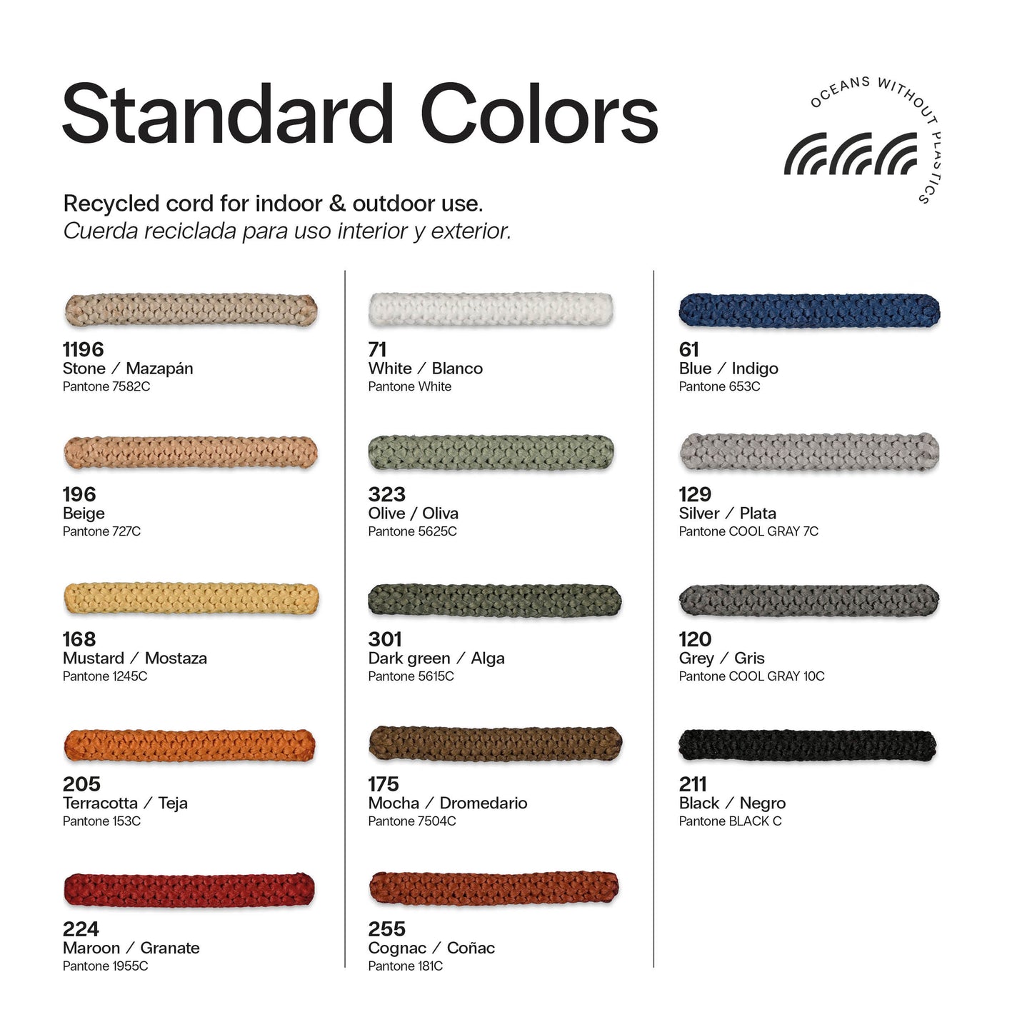 Carta oficial de colores estándar de cuerda Olé Lighting