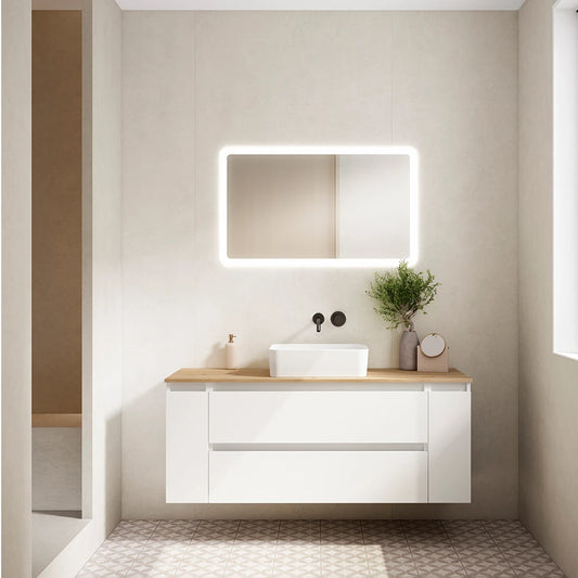 Mueble de Baño Suspendido Visobath Box Acabado Blanco Ada Mate