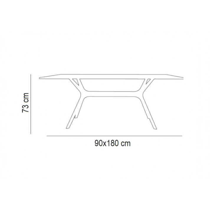 Mesa VELA L rectangular 180 cm x 90 x 74 cm
