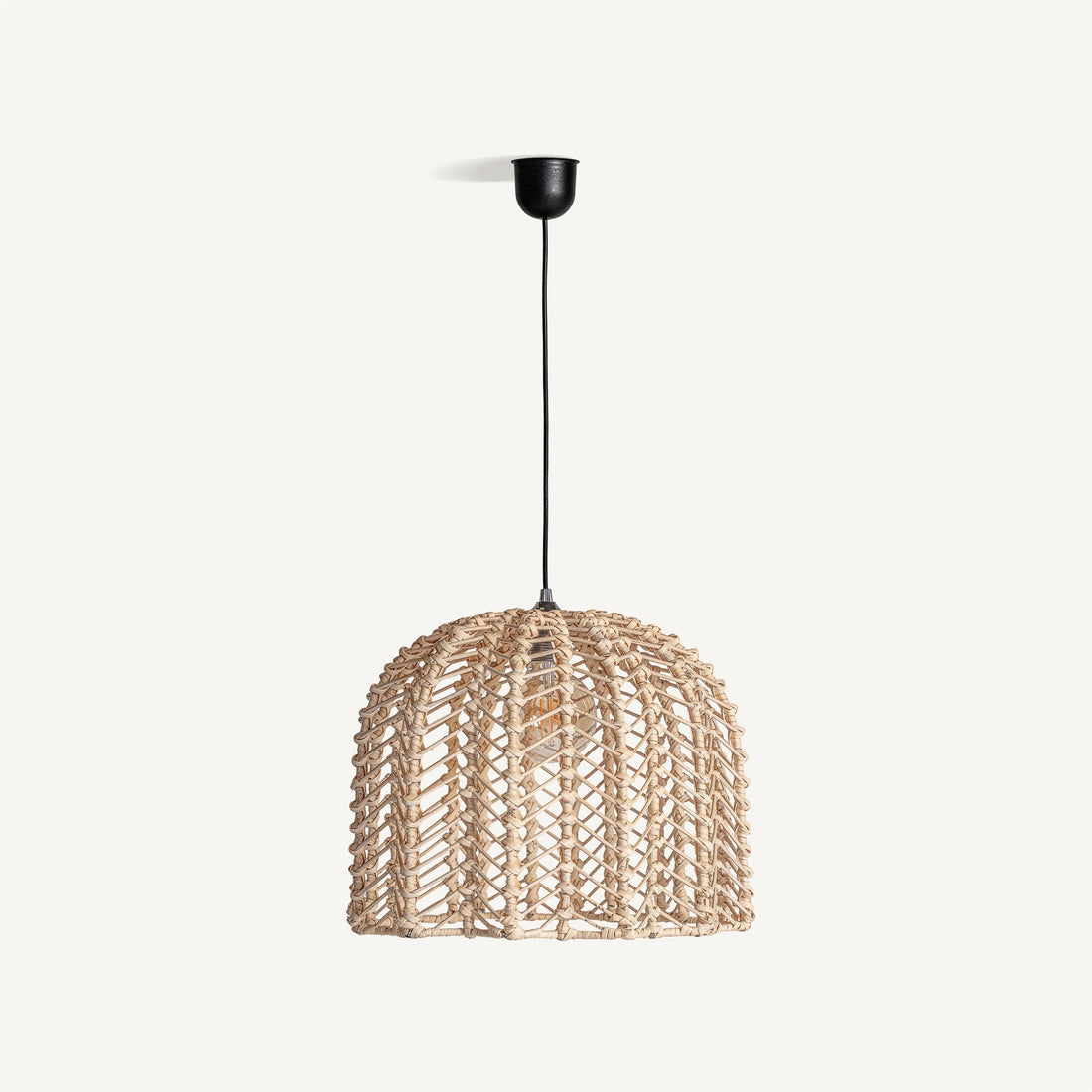 Lámpara colgante de ratán plissé materiales naturales decoración 2026 | Get Up Design