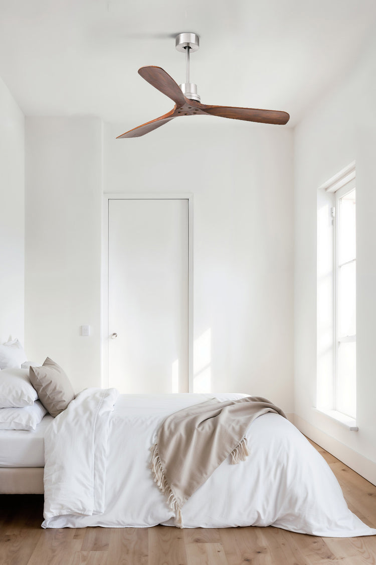 Ventiladores con palas de madera natural de nogal y roble macizo FARO Barcelona - Get Up Design