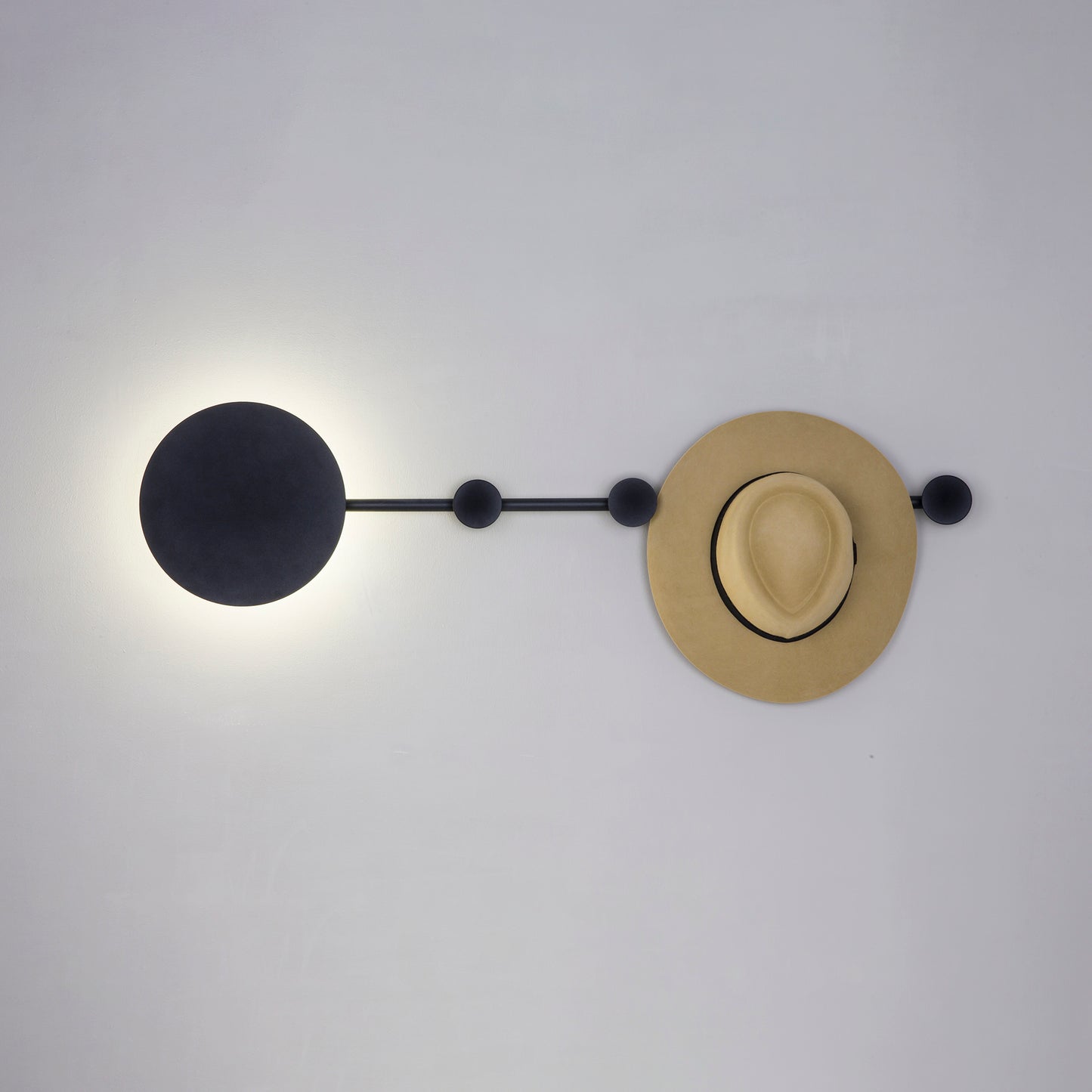 Lámpara Perchero de Pared Faro Han Negro LED 7W 2700K - Plano de Cotas