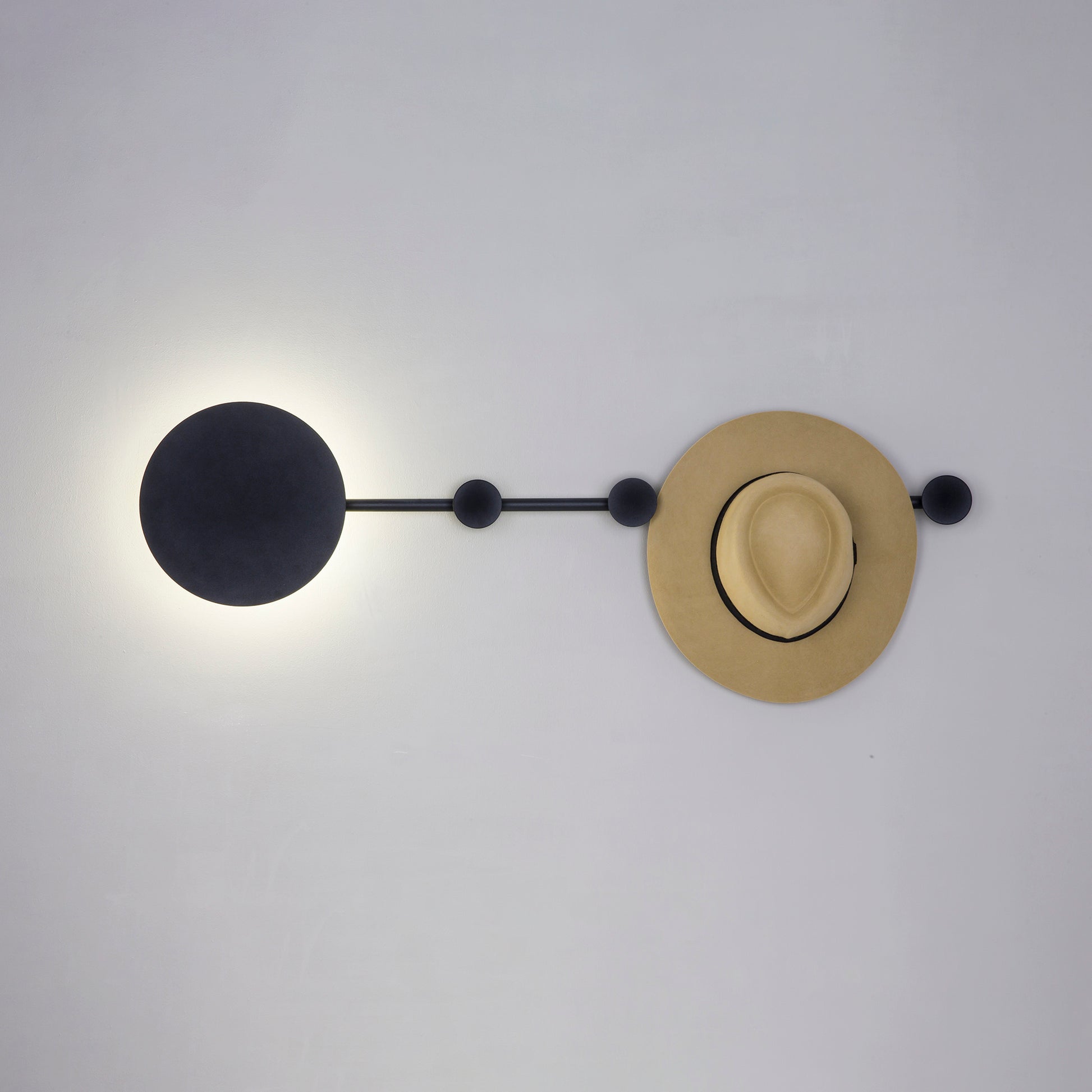 Lámpara Perchero de Pared Faro Han Negro LED 7W 2700K - Plano de Cotas