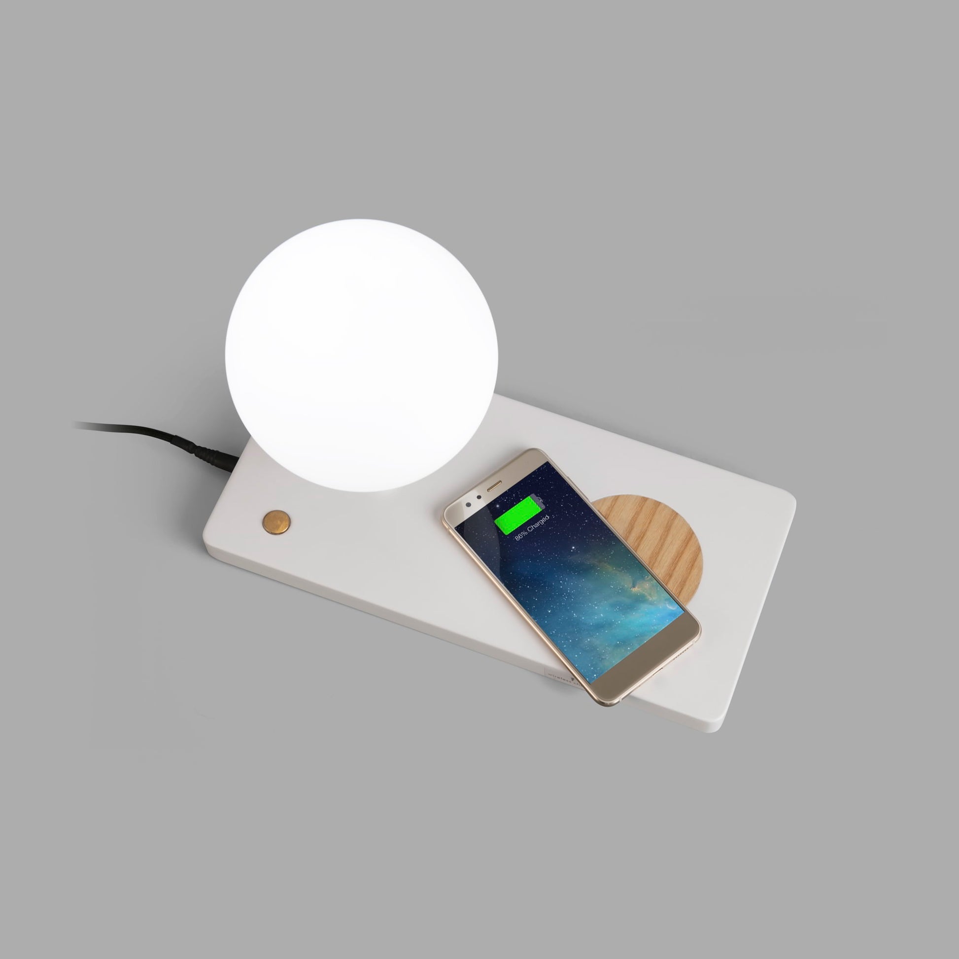 Lámpara de Sobremesa Faro Niko Blanco LED 7W con Cargador Inalámbrico por Inducción - Plano de Cotas