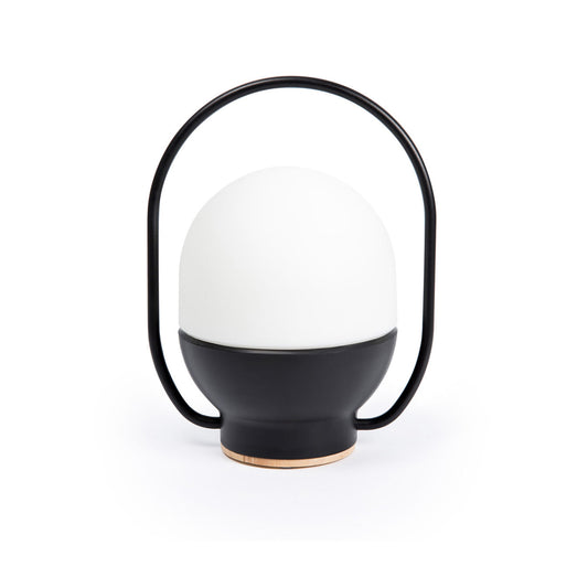Lámpara Portátil Recargable Faro Take Away Negro LED con Asa de Madera - Foto Principal