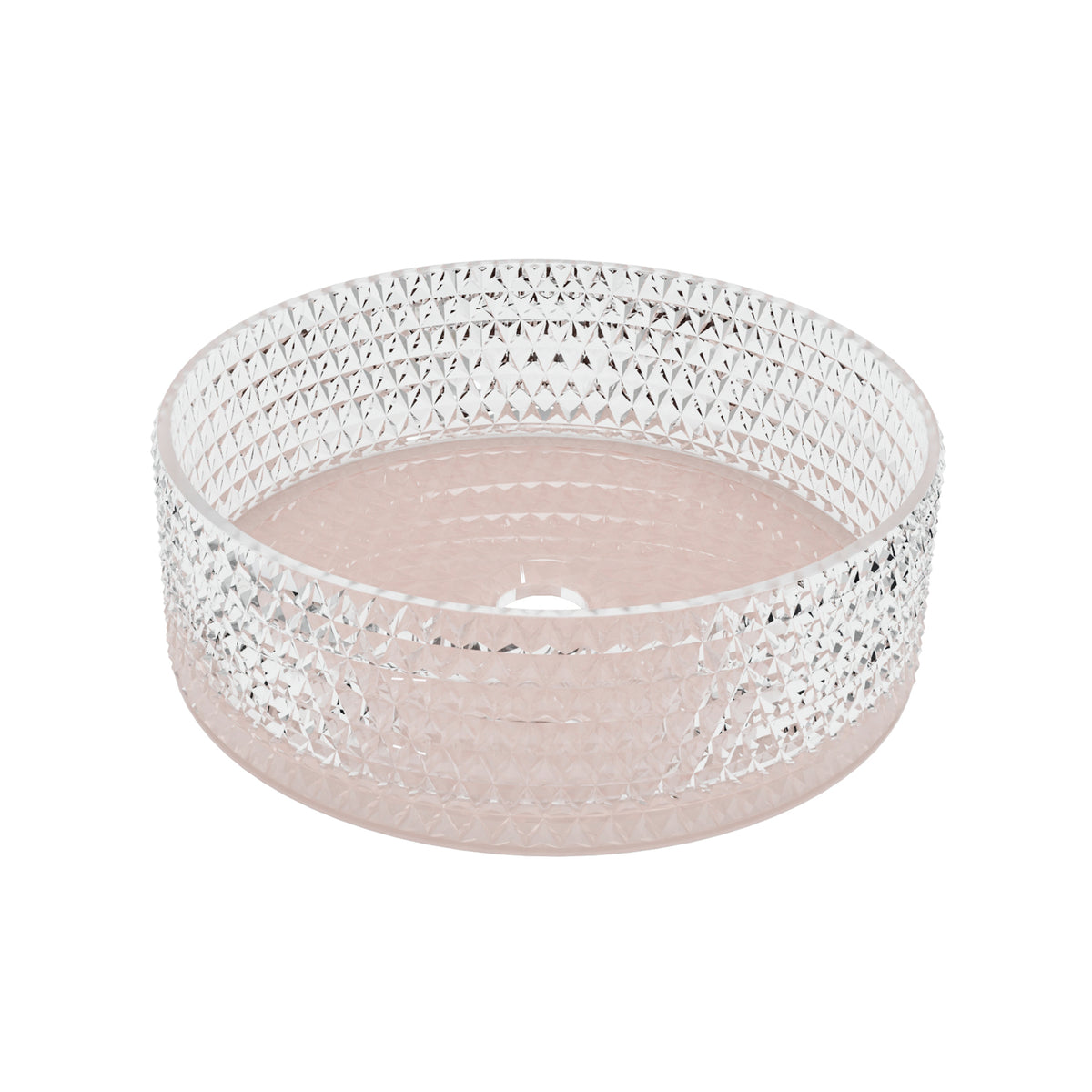 Lavabo Sobre Encimera Fossil Natura Queen 36 cm - Cristal Base Rosa
