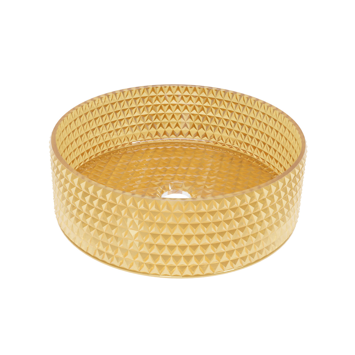 Lavabo Sobre Encimera Fossil Natura Queen 36 cm - Cristal Dorado Opaco