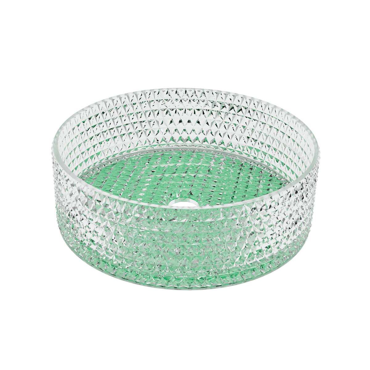 Lavabo Sobre Encimera Fossil Natura Queen 36 cm - Cristal Base Verde