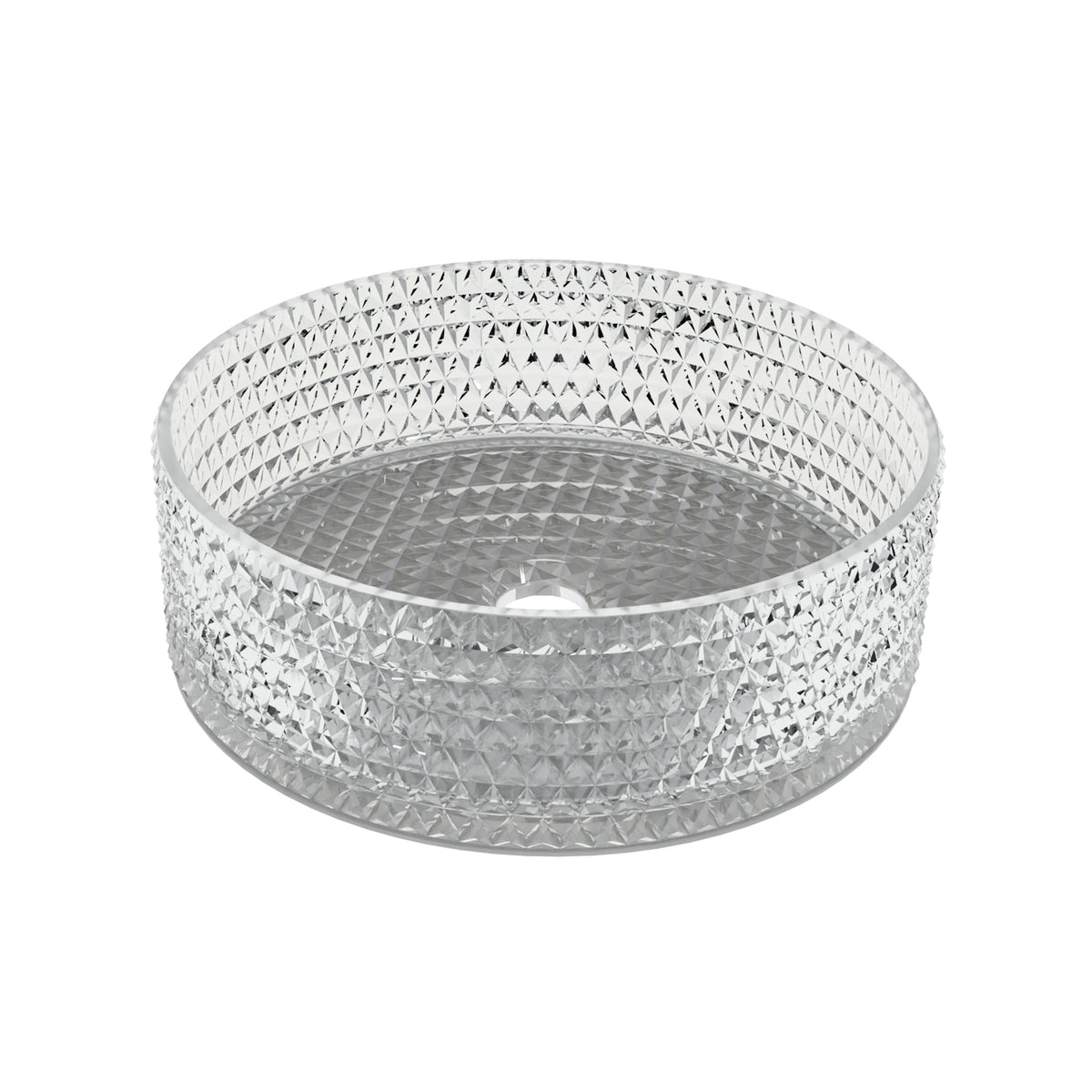 Lavabo Sobre Encimera Fossil Natura Queen 36 cm - Cristal Base Plateada