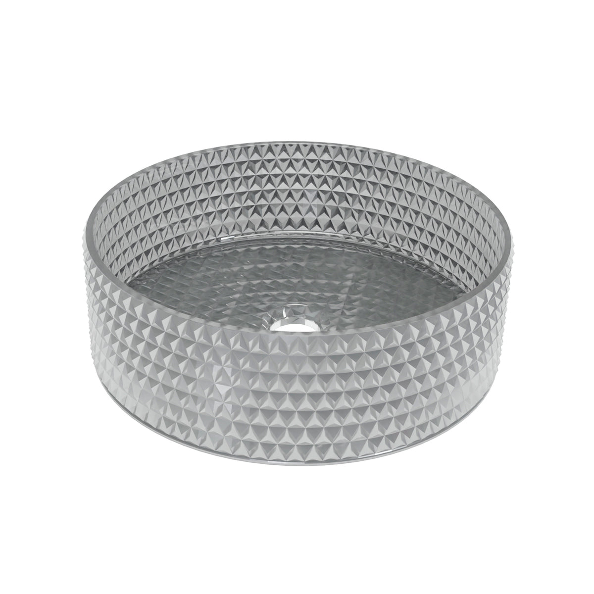 Lavabo Sobre Encimera Fossil Natura Queen 36 cm - Cristal Plateado Opaco