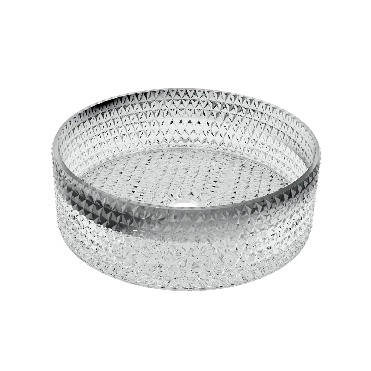 Lavabo Sobre Encimera Fossil Natura Queen 36 cm - Cristal Base Detalles Negros