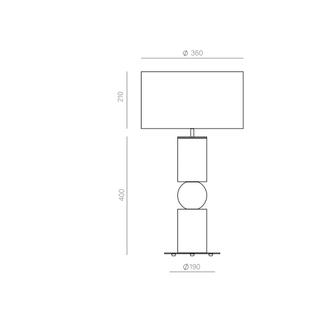 Lámpara de Sobremesa ALDA S1108 Aromas del Campo - Plano Técnico y Dimensiones