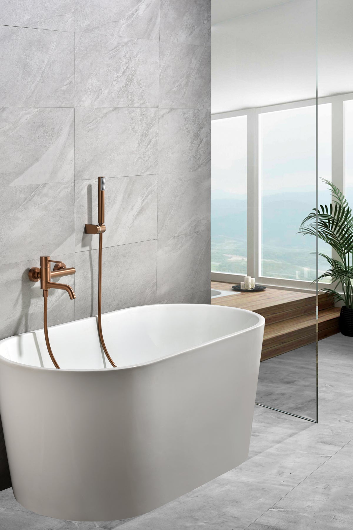 Grifería Baño y Ducha IMEX Monza Oro Rosa Cepillado