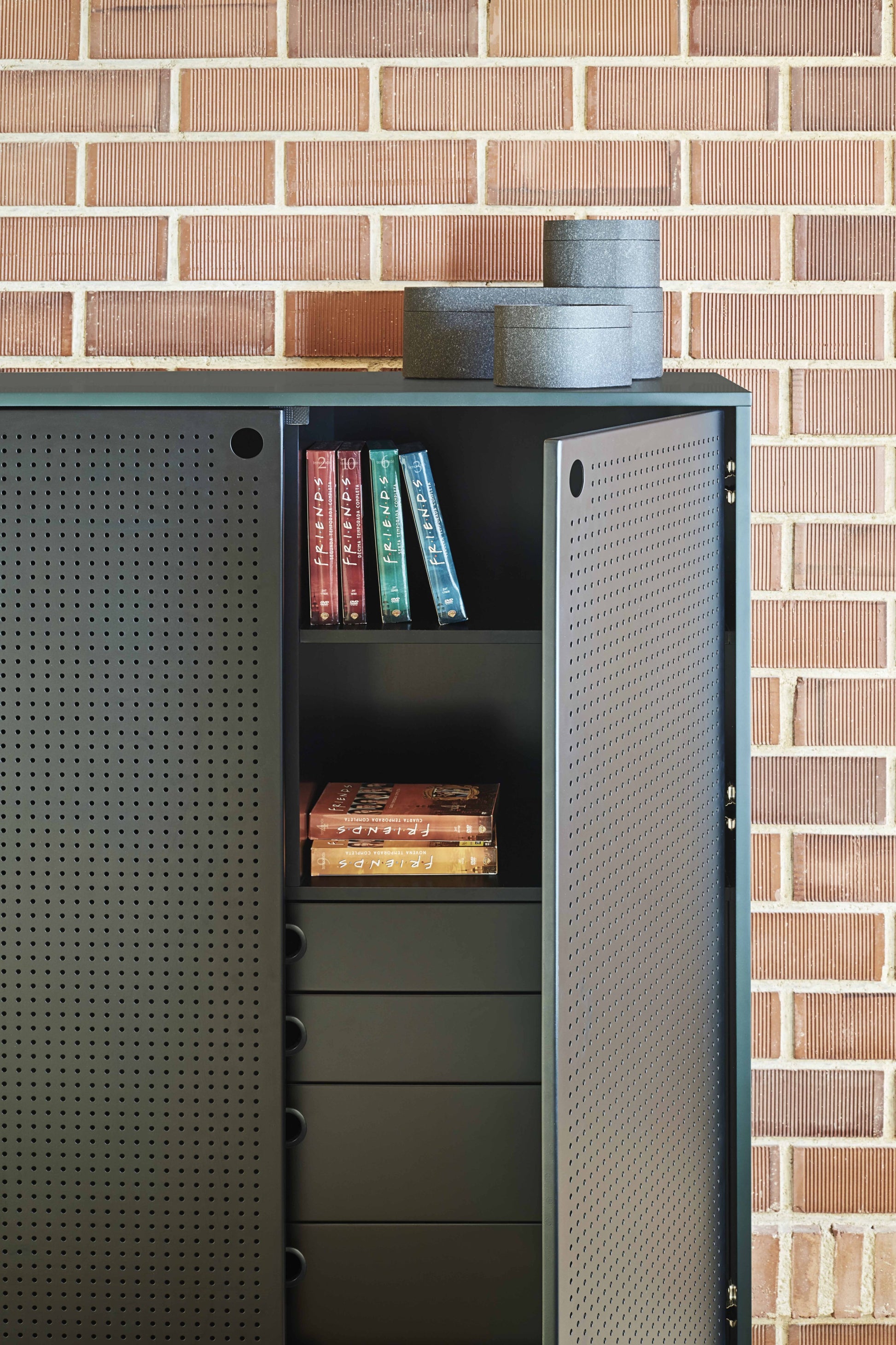 Mueble Auxiliar PUNTO 2P/4C | Teulat - Negro/Verde oscuro (extra 1)