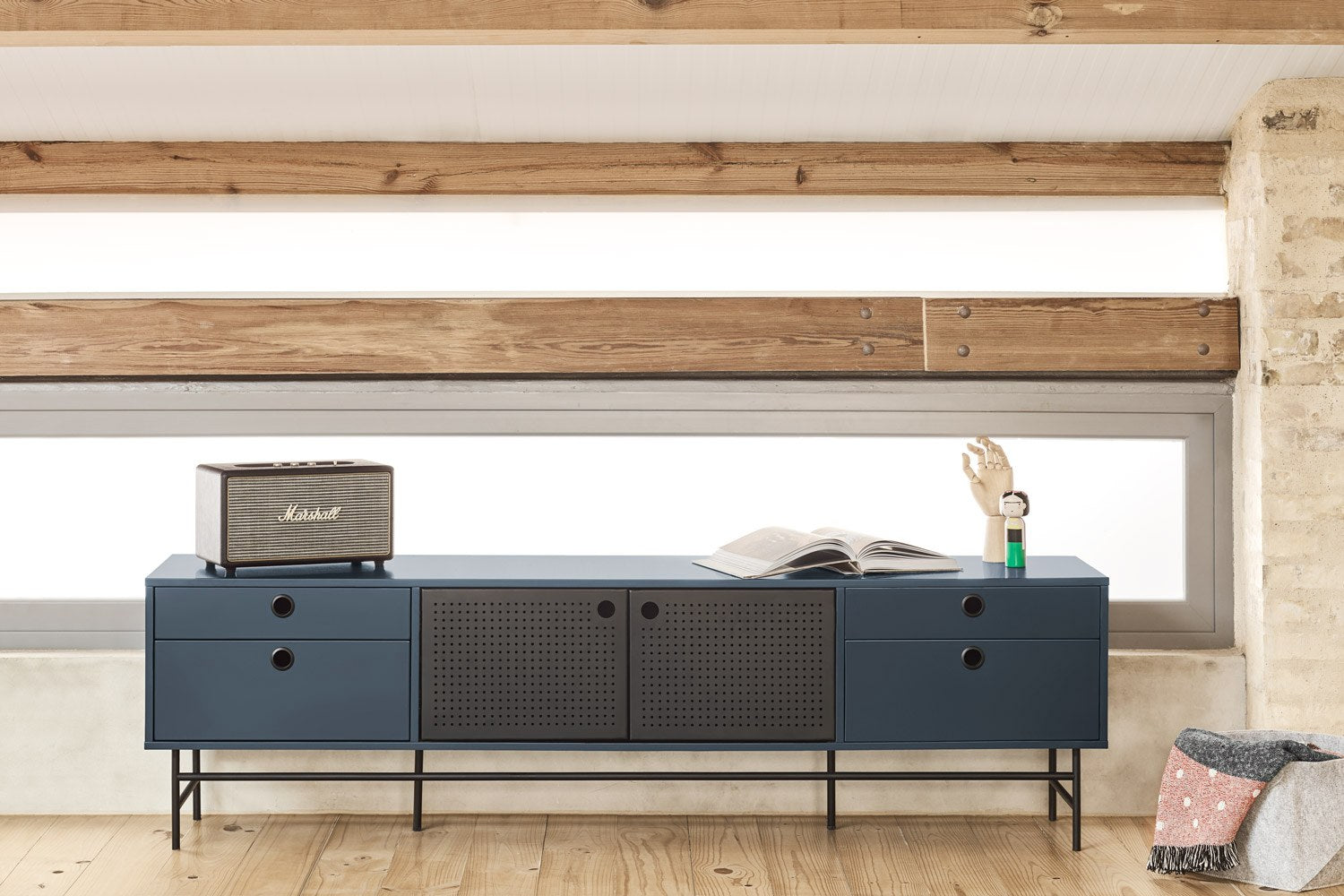 Mueble TV PUNTO 2P4C | Teulat - Negro/Azul-gr antracita (extra 1)