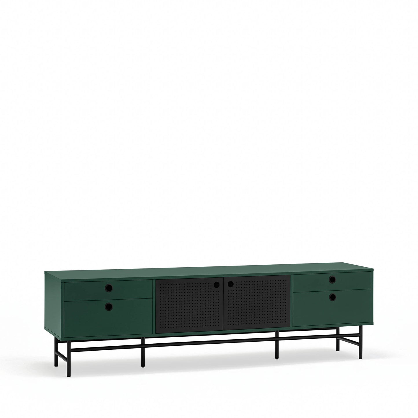 Mueble TV Punto contraste audaz negro frente verde oscuro