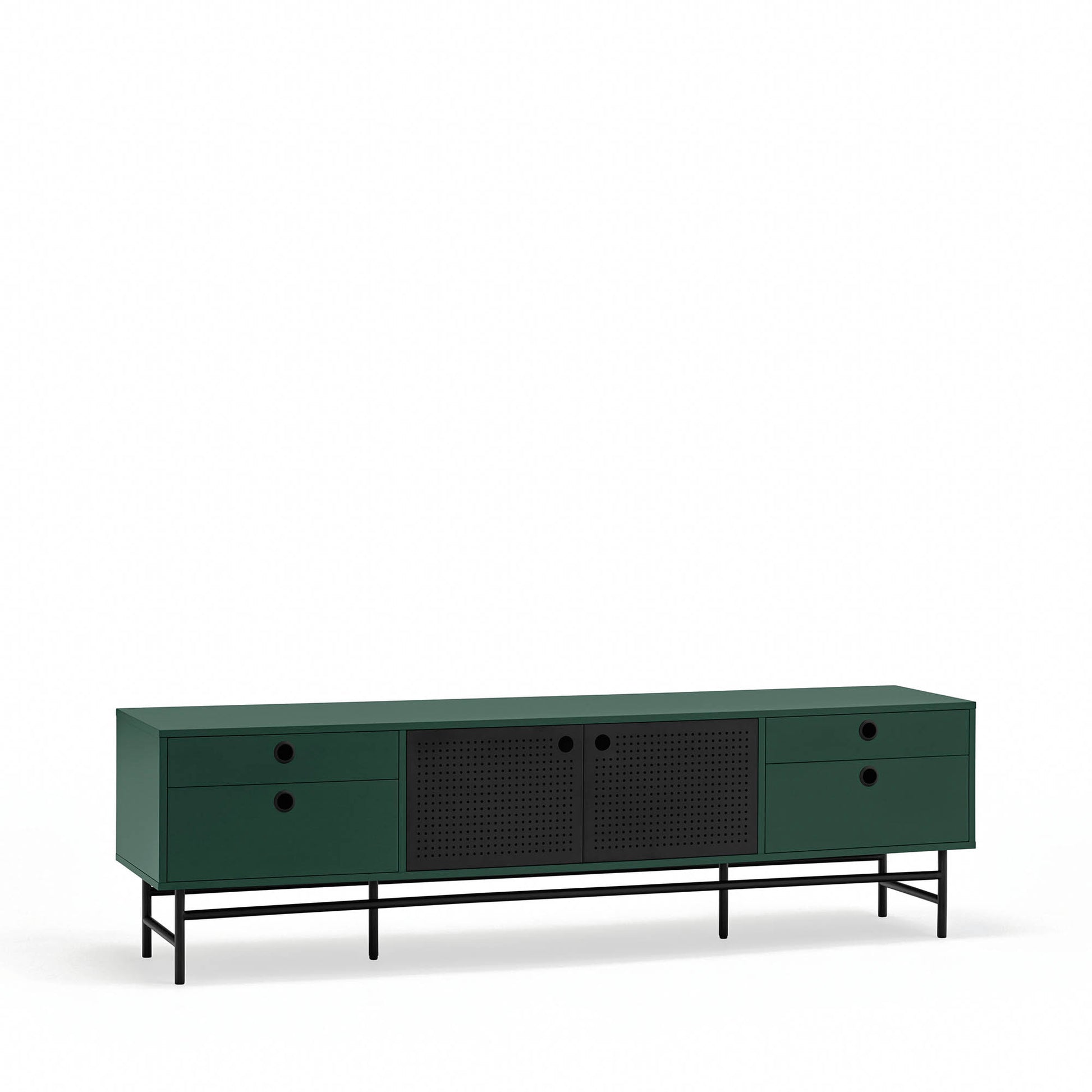 Mueble TV Punto contraste audaz negro frente verde oscuro
