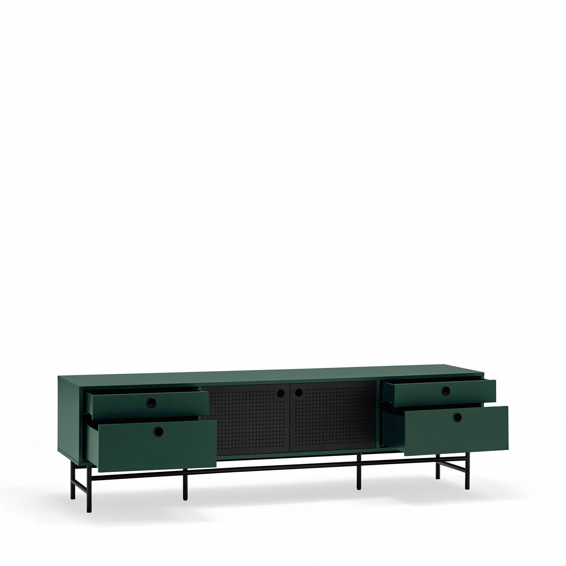 Mueble TV Punto 4 espacios almacenamiento profundo personalidad