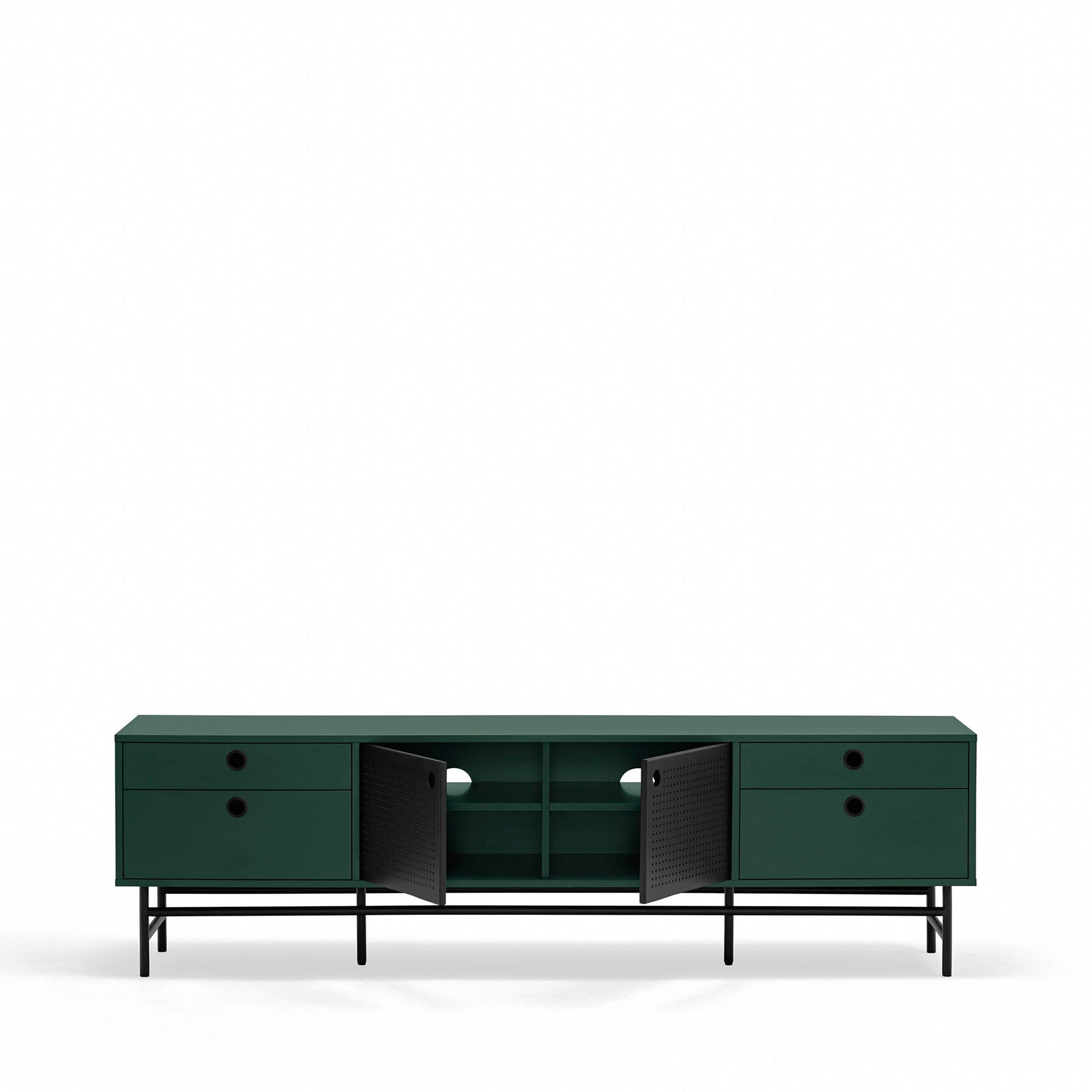 Mueble TV Punto salón con carácter - Negro verde Teulat