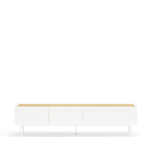 Mueble TV Arista frente blanco brillante lacado apartamento
