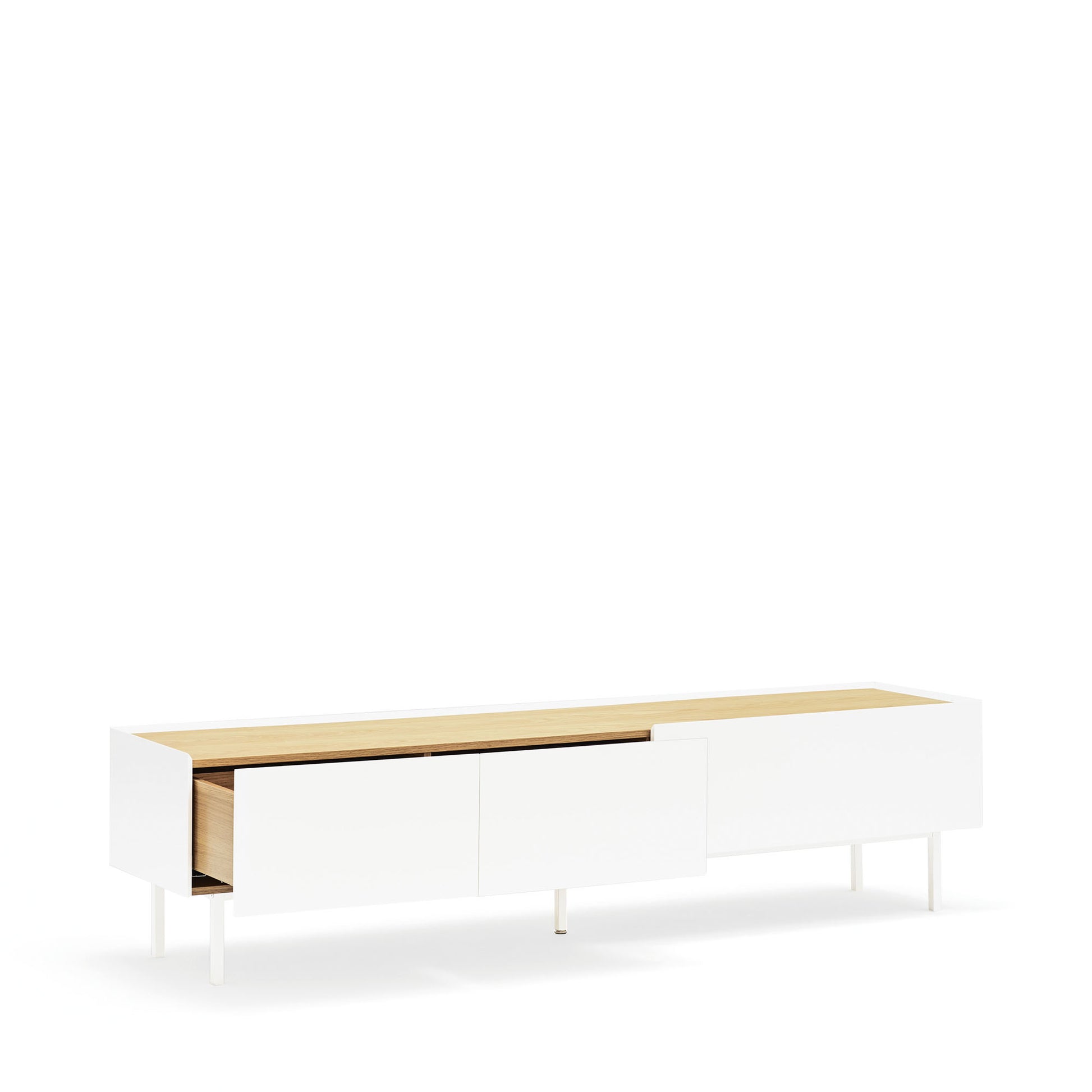 Mueble TV Arista interior organizado capacidad eficiente